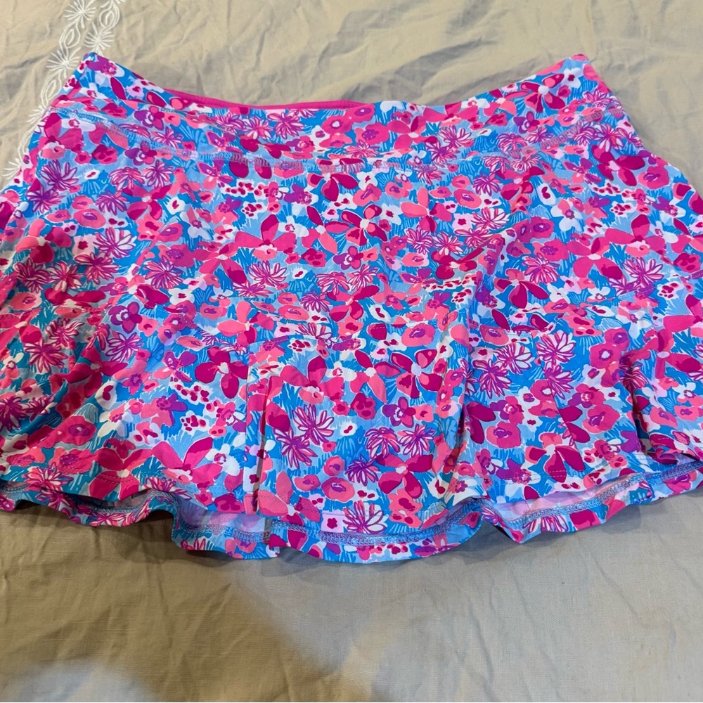Lilly Pulitzer Luxletic Floral Pink and Blue Skort